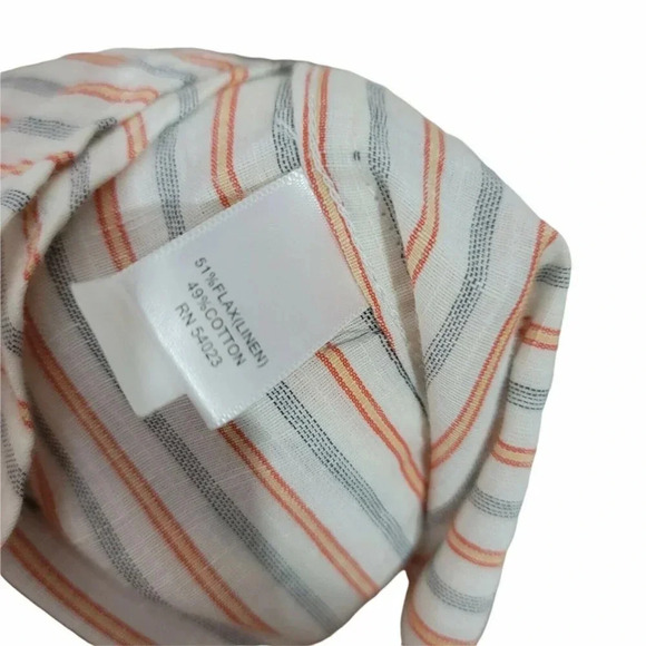 Banana Republic Blue Orange Striped Cotton Linen - Picture 3 of 5